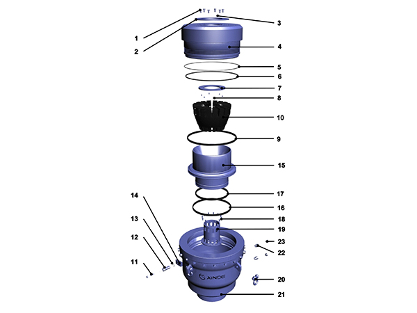 XGX Type Annular Blowout Preventer (Cone Rubber Core) 