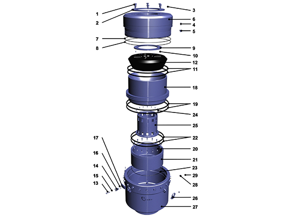 XGK Type Annular Blowout Preventer (Cone Rubber Core) 